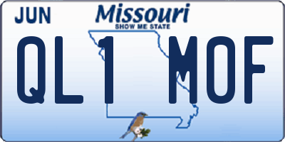 MO license plate QL1M0F