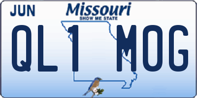 MO license plate QL1M0G
