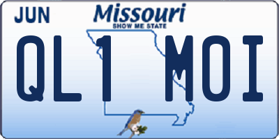 MO license plate QL1M0I