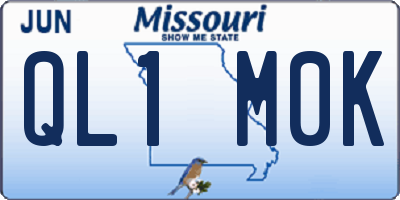 MO license plate QL1M0K