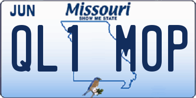 MO license plate QL1M0P
