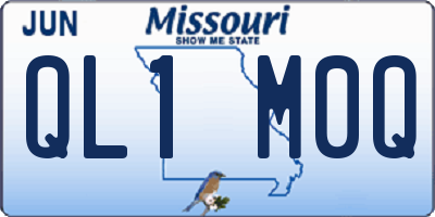 MO license plate QL1M0Q