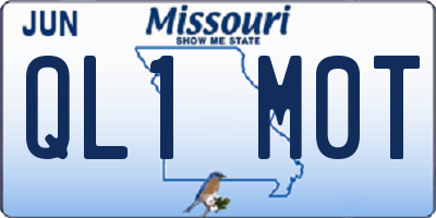 MO license plate QL1M0T