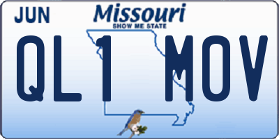 MO license plate QL1M0V