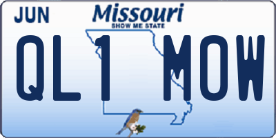 MO license plate QL1M0W