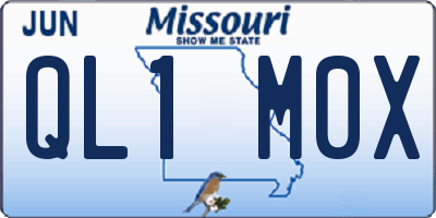 MO license plate QL1M0X