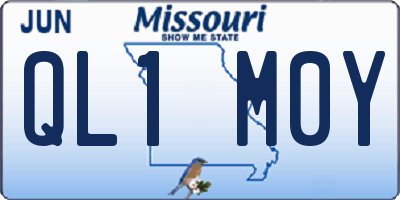 MO license plate QL1M0Y