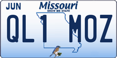 MO license plate QL1M0Z