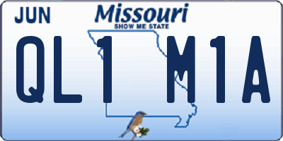 MO license plate QL1M1A