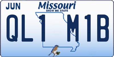 MO license plate QL1M1B