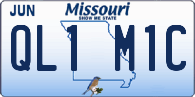 MO license plate QL1M1C