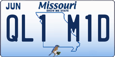 MO license plate QL1M1D