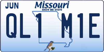 MO license plate QL1M1E