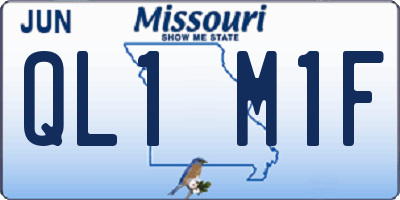 MO license plate QL1M1F