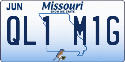 MO license plate QL1M1G
