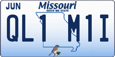 MO license plate QL1M1I