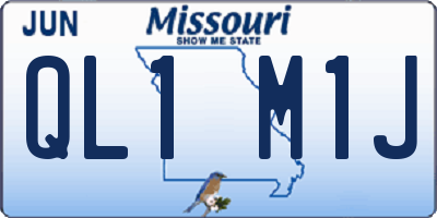 MO license plate QL1M1J