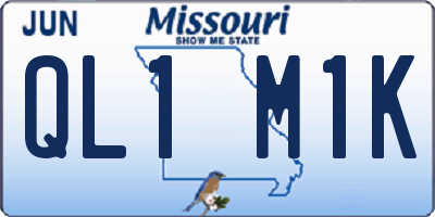 MO license plate QL1M1K