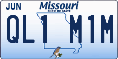 MO license plate QL1M1M