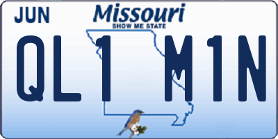 MO license plate QL1M1N