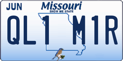 MO license plate QL1M1R