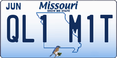 MO license plate QL1M1T