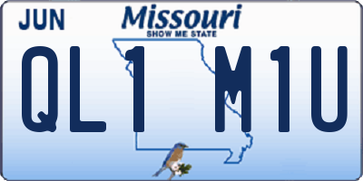 MO license plate QL1M1U