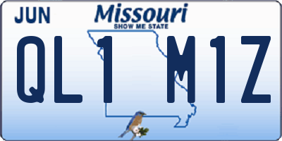 MO license plate QL1M1Z