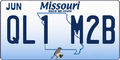 MO license plate QL1M2B