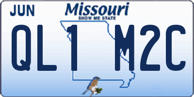 MO license plate QL1M2C