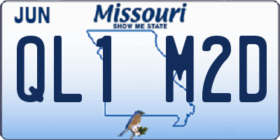 MO license plate QL1M2D