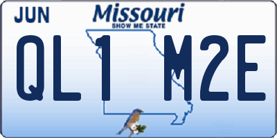 MO license plate QL1M2E