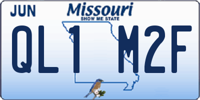 MO license plate QL1M2F