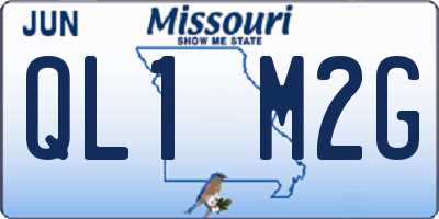 MO license plate QL1M2G