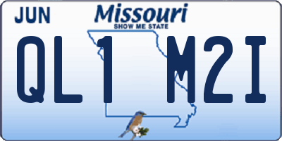 MO license plate QL1M2I
