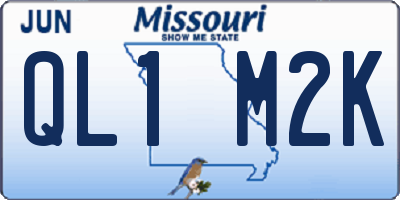 MO license plate QL1M2K