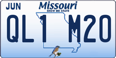 MO license plate QL1M2O
