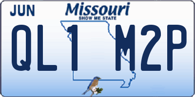 MO license plate QL1M2P