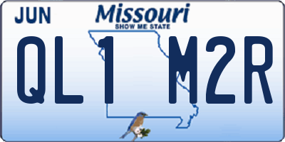 MO license plate QL1M2R