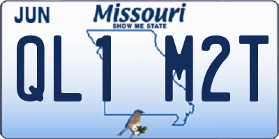 MO license plate QL1M2T