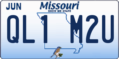 MO license plate QL1M2U