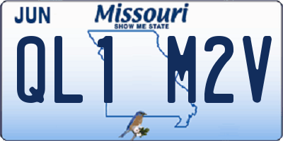 MO license plate QL1M2V