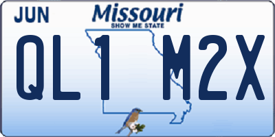 MO license plate QL1M2X