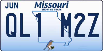 MO license plate QL1M2Z