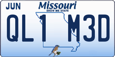 MO license plate QL1M3D