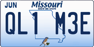 MO license plate QL1M3E