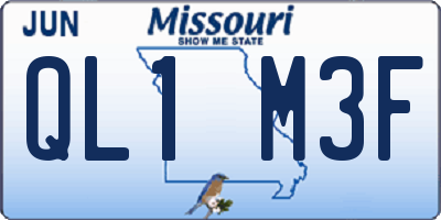MO license plate QL1M3F