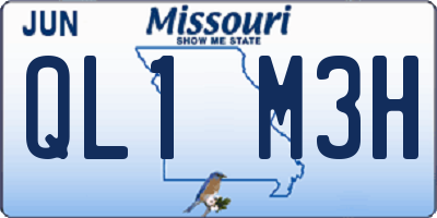 MO license plate QL1M3H