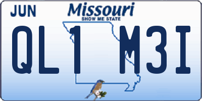 MO license plate QL1M3I