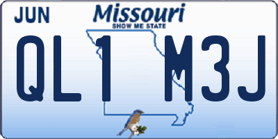 MO license plate QL1M3J